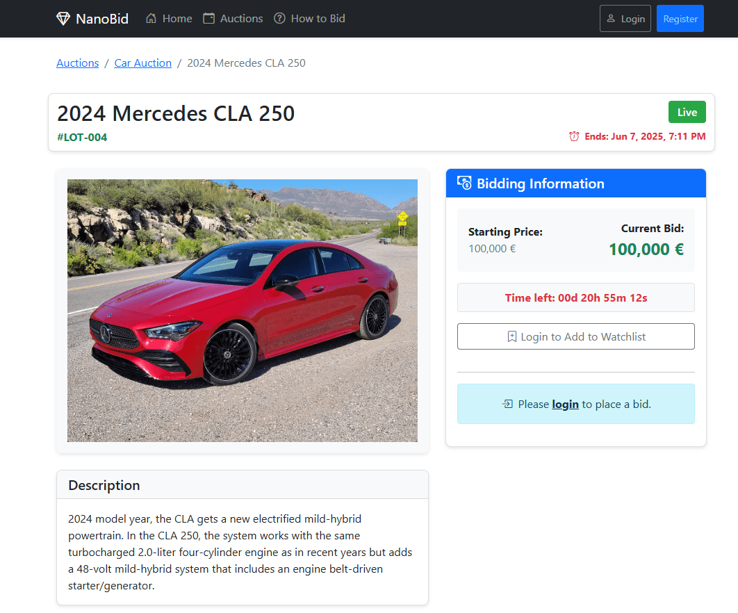 NanoBid - Auction Platform screenshot 3