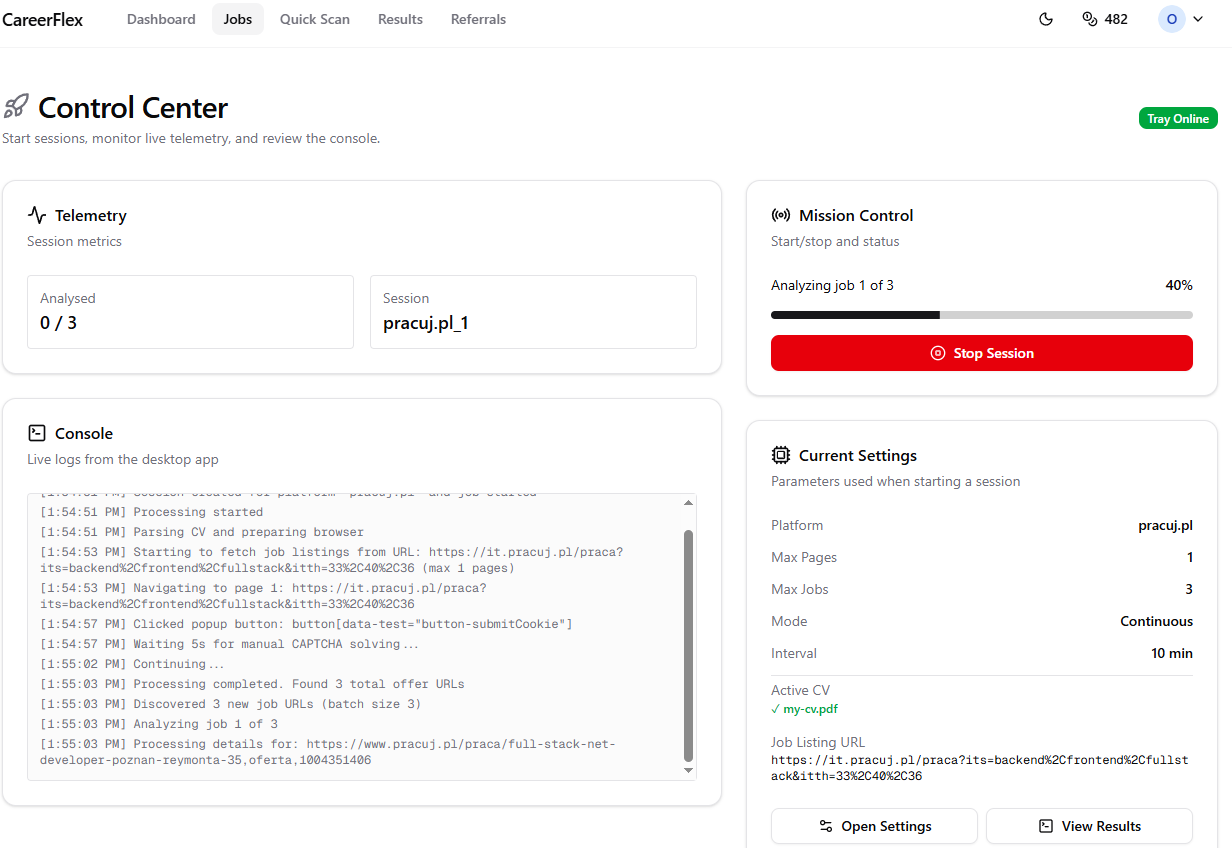 CareerFlex — Asystent do szukania pracy z AI - screenshot 4