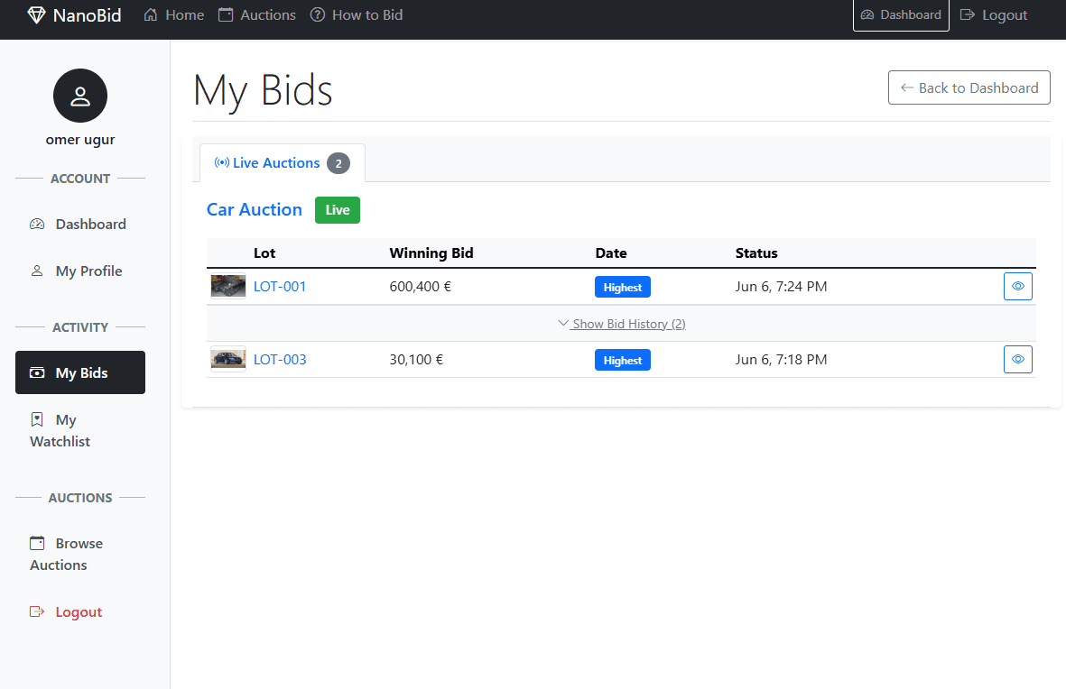 NanoBid - Auction Platform - Screenshots 7